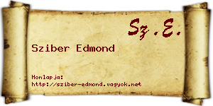 Sziber Edmond névjegykártya